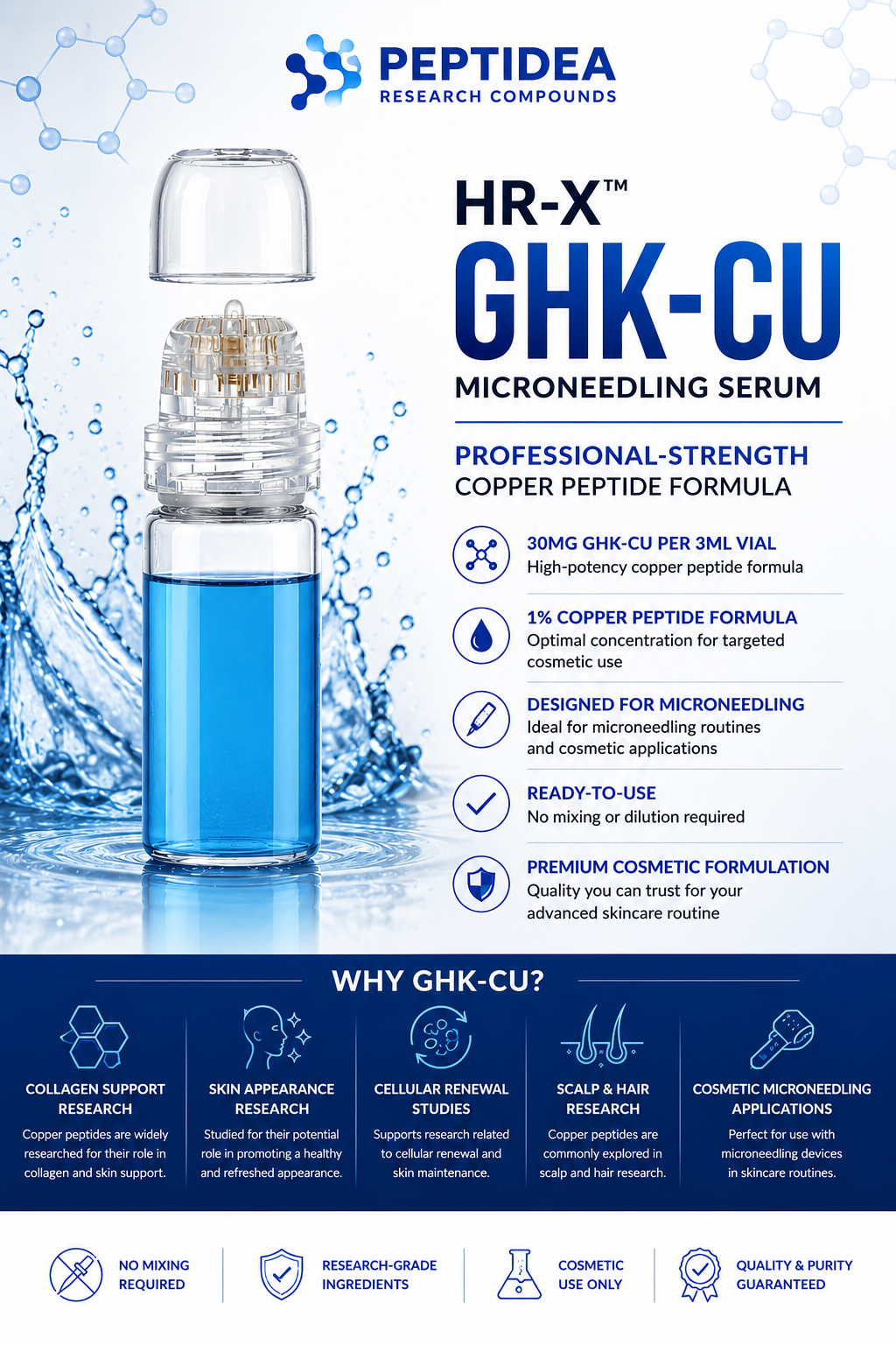 HR-X™ GHK-Cu Microneedling Serum | 1% Copper Peptide Formula - Image 4